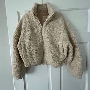 cropped harper heritage sherpa jacket